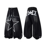 6259644422788,6259644422789,6259644422790,6259644422791, Star Rivet Distressed Wide-Leg Jeans