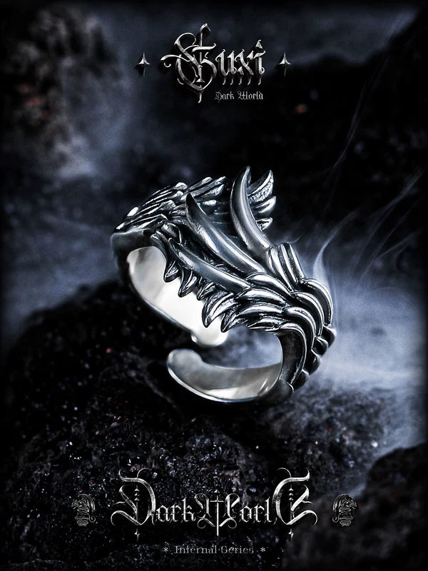 Sterling Silver Angel Wing Ring 3