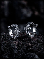 Sterling Silver Cross Hoop Earrings 1