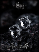 Sterling Silver Cross Hoop Earrings 2