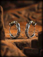 Sterling Silver Pattern Hoop Earrings 1