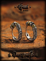 Sterling Silver Pattern Hoop Earrings 2