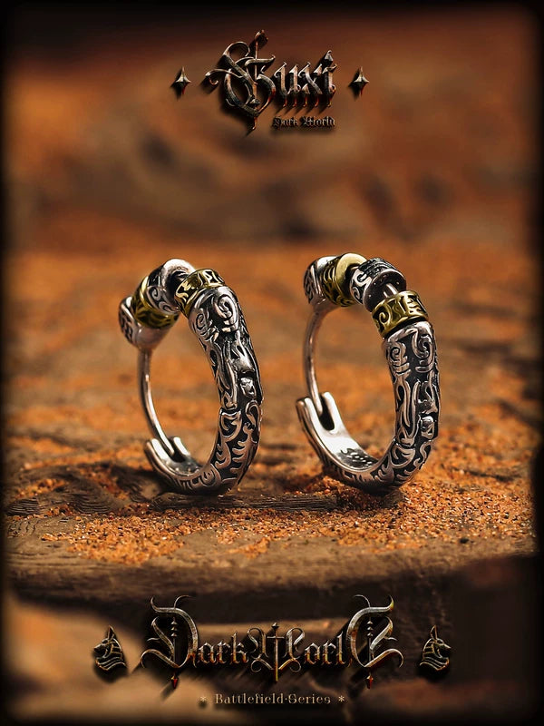 Sterling Silver Pattern Hoop Earrings 2
