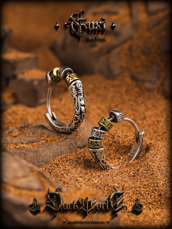 Sterling Silver Pattern Hoop Earrings 3