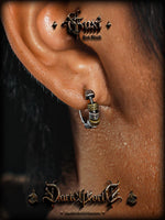 Sterling Silver Pattern Hoop Earrings 4