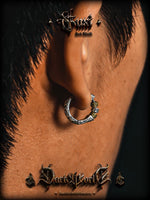 Sterling Silver Pattern Hoop Earrings 5