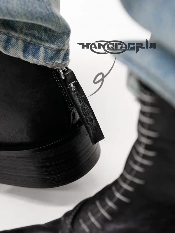 Stitched Leather Ankle Boots 2