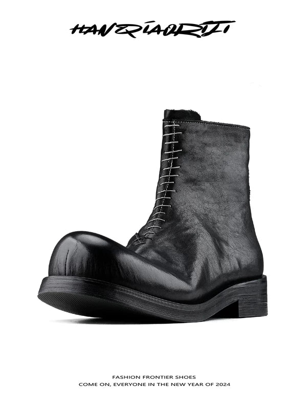 Stitched Leather Ankle Boots 5