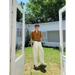 Straight-Leg Pants with Pearl Side Panels 4