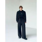 Straight-Leg Wide-Leg Pants with Belt 2