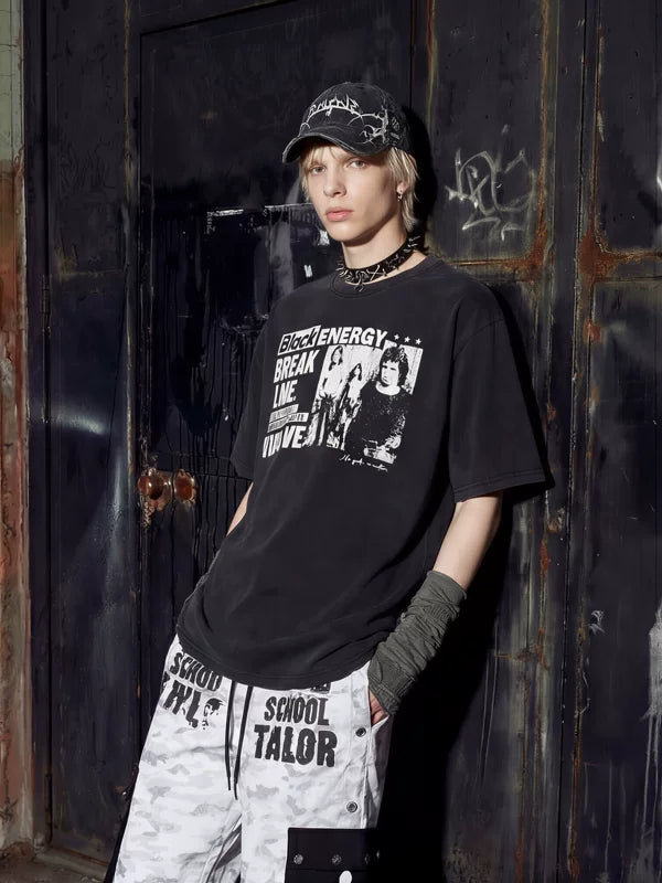 Street Style Graphic Print Cotton T-Shirt 1