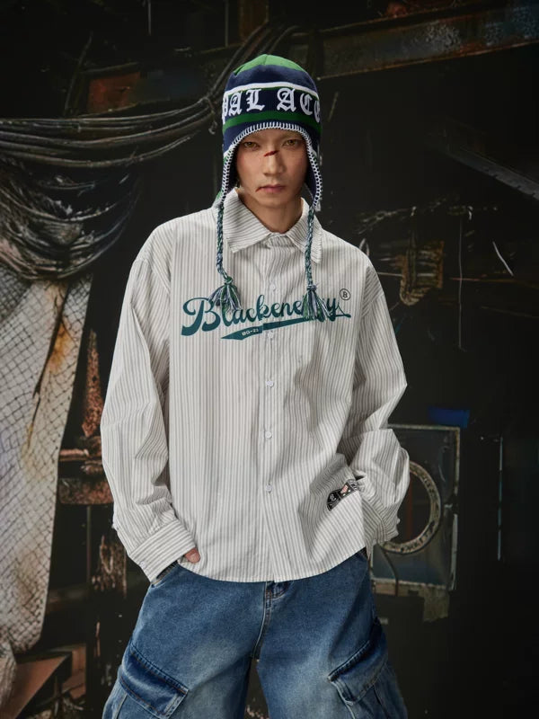 Street Style Loose Striped Long Sleeve Shirt 1
