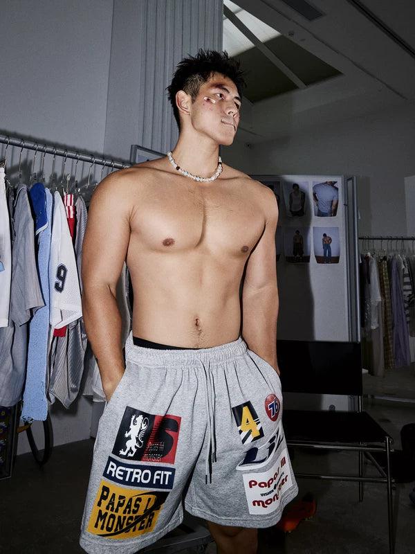 Street Style Patterned Letter Sports Shorts 5