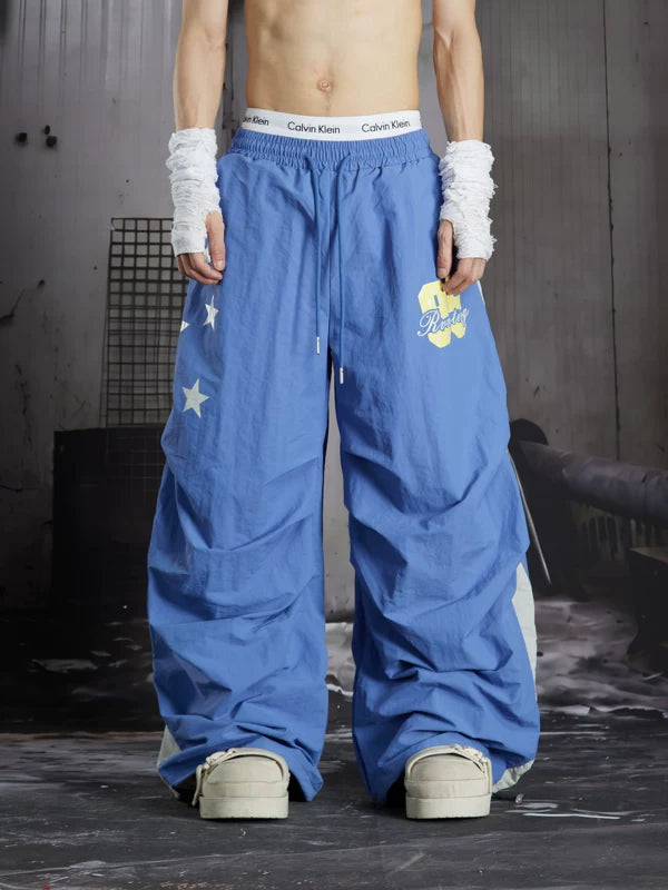 Street Style Printed Parachute Pants 1