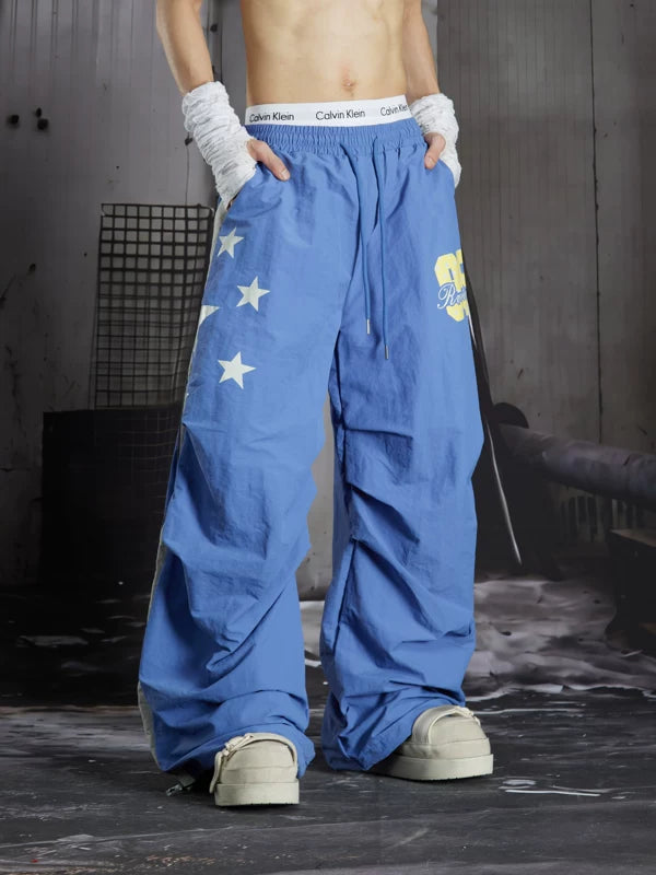 Street Style Printed Parachute Pants 4