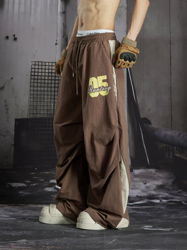 Street Style Printed Parachute Pants 5