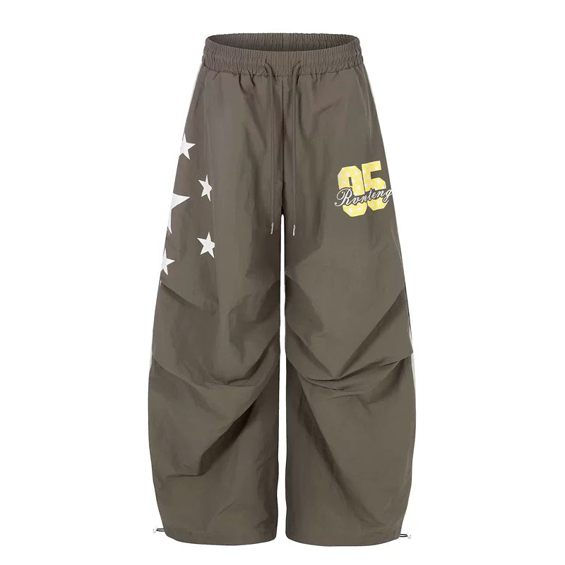 6095636205487,6095636205489,6095636205491,6095636205493, Street Style Printed Parachute Pants
