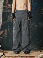 Street Style Slim Fit Flared Cargo Pants 2