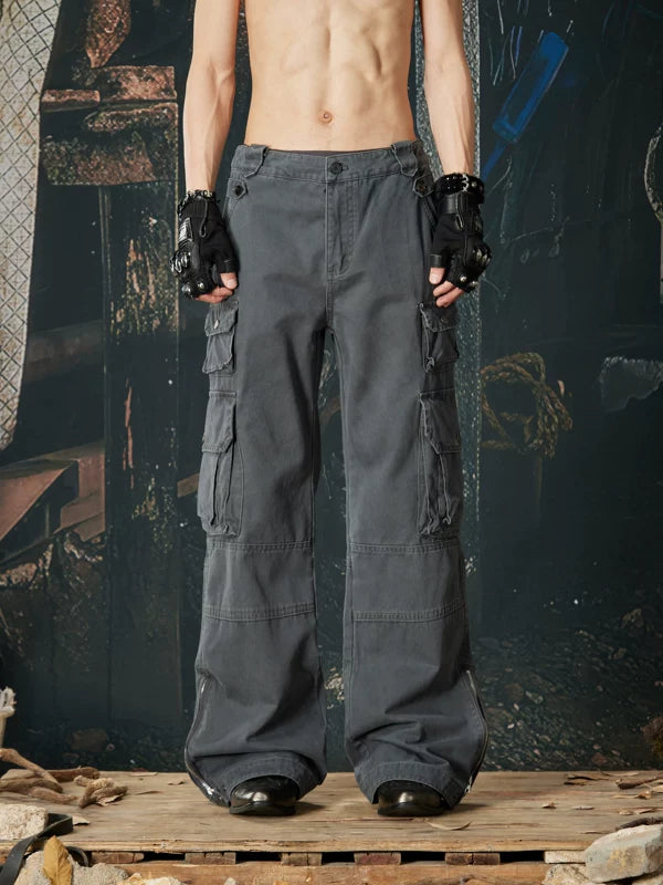 Street Style Slim Fit Flared Cargo Pants 2