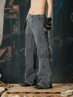 Street Style Slim Fit Flared Cargo Pants 3