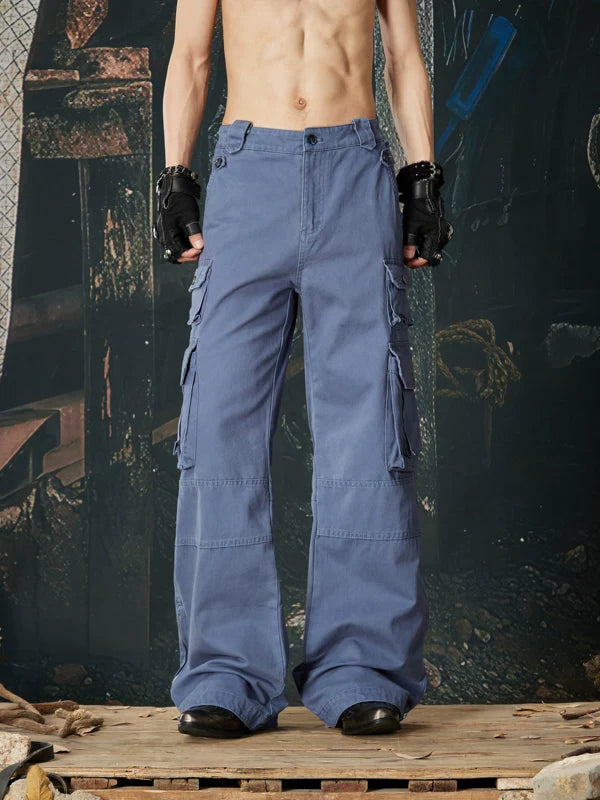 Street Style Slim Fit Flared Cargo Pants 5