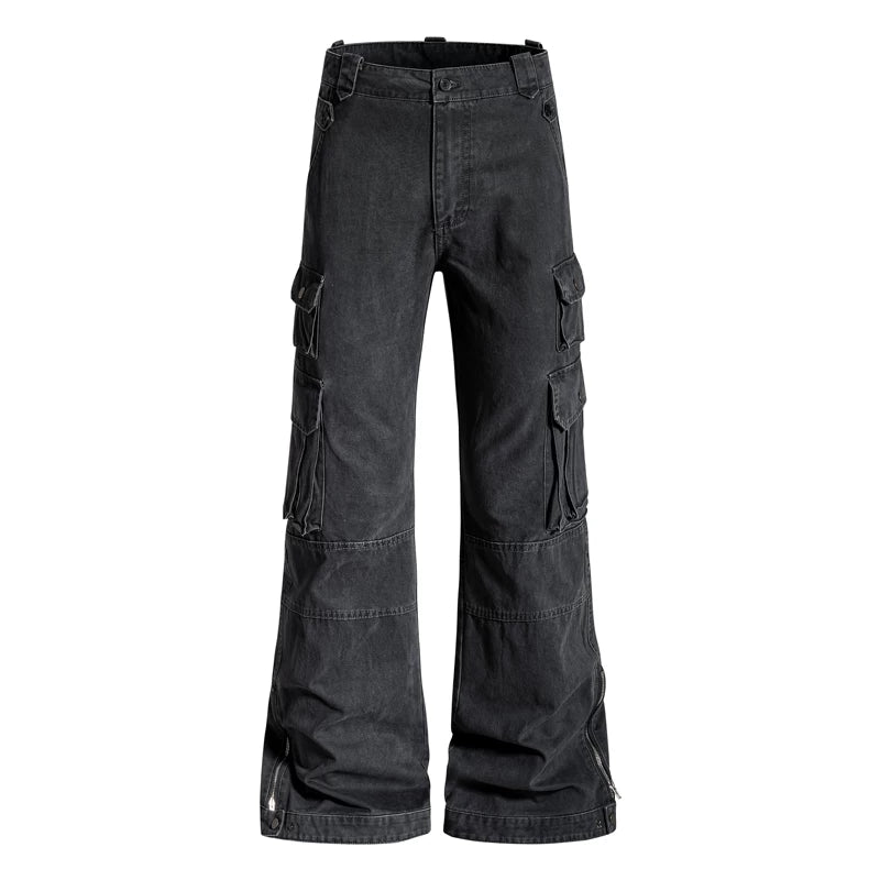 6197204570010,6197204570011,6197204570012,6197204570013,6197204570014, Street Style Slim Fit Flared Cargo Pants