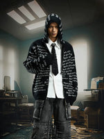 Street Style Zip Up Hooded Knit Cardigan 1