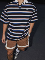 Striped Collared Short-Sleeve Polo Shirt 3