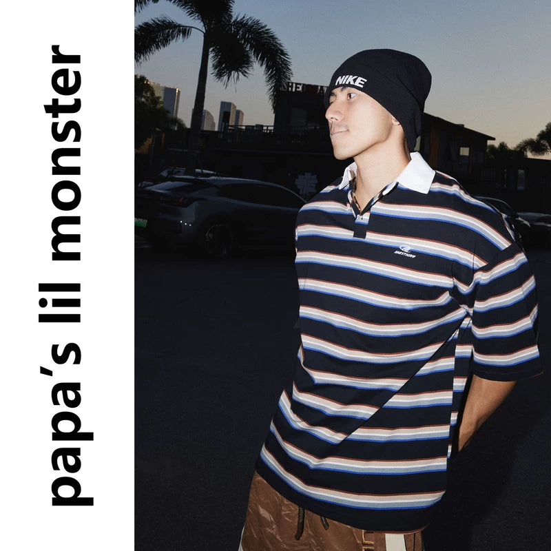 6048076352508,6048076352509,6048076352510, Striped Collared Short-Sleeve Polo Shirt