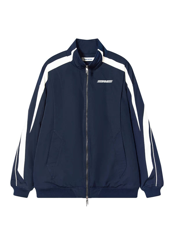 Striped Colorblock Padded Zip Jacket 5