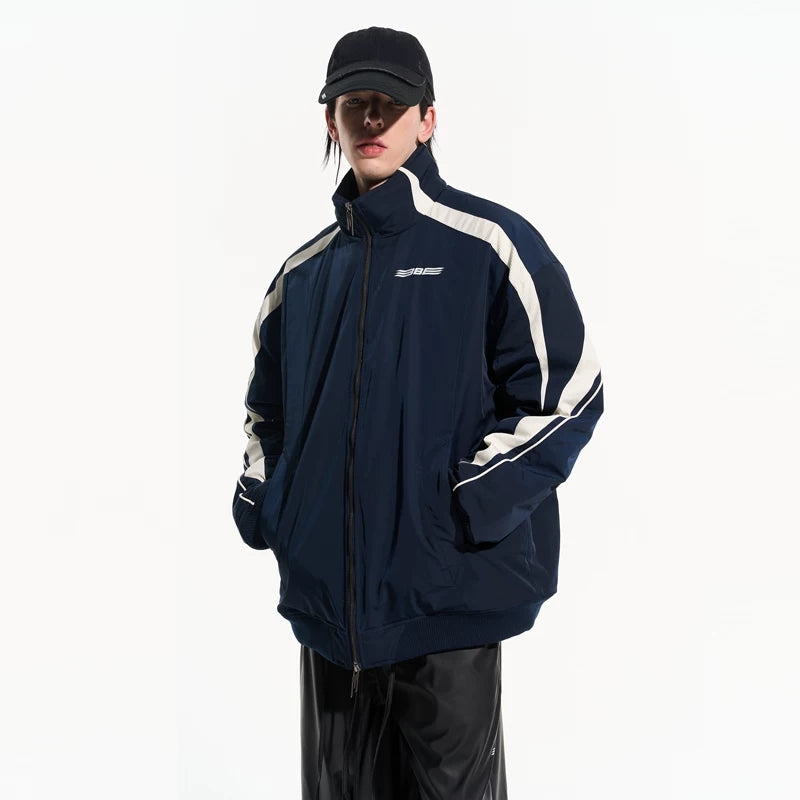 5072072566194,4891845609557,4891845609558,4891845609559,4891845609560, Striped Colorblock Padded Zip Jacket
