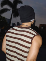 Striped Crew Neck Knit Sleeveless Vest 4