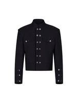 Striped Double-Breasted Stand-Collar Suit Jacket 5