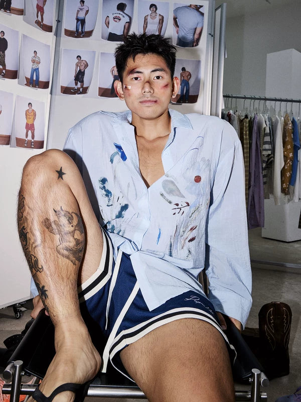 Striped Embroidered Drawstring Sports Shorts 4