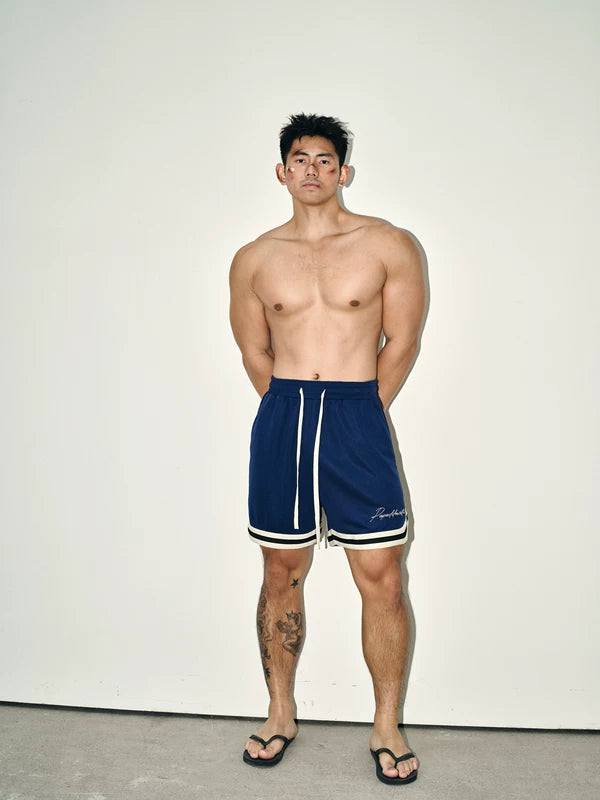 Striped Embroidered Drawstring Sports Shorts 5