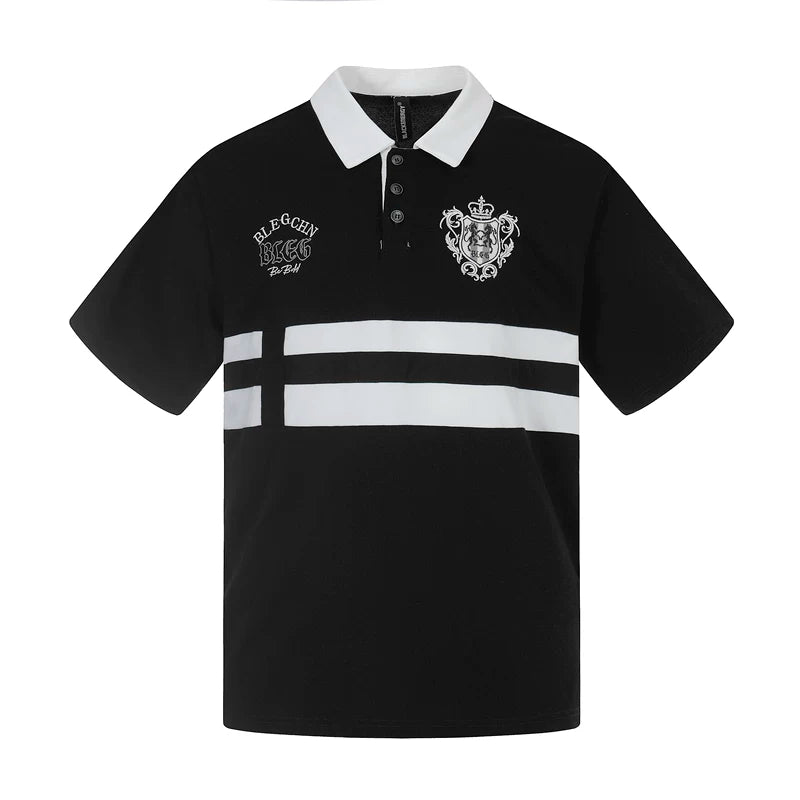 6241644218869,6241644218870,6241644218871,6241644218872, Striped Embroidered Polo Shirt