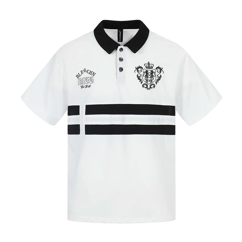 6241644218873,6241644218874,6241644218875,6241644218876, Striped Embroidered Polo Shirt
