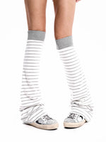 Striped Fold-Over Waist Shorts and Leggings 3