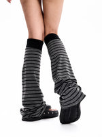 Striped Fold-Over Waist Shorts and Leggings 4