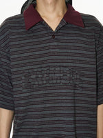 Striped Frayed Appliqué Polo T-Shirt 5