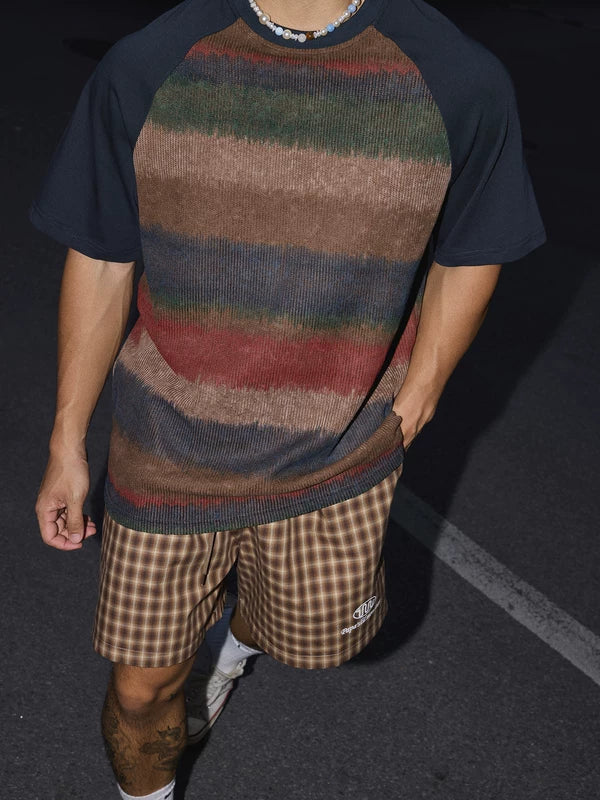 Striped Gradient Loose Short-Sleeve T-Shirt 3