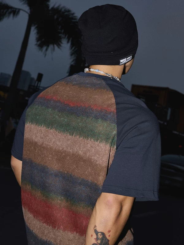 Striped Gradient Loose Short-Sleeve T-Shirt 4