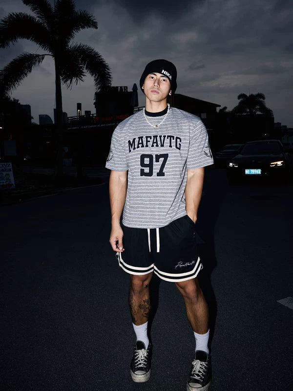 Striped Graphic Short-Sleeve Jersey T-Shirt 2