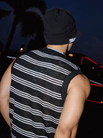 Striped Half-Button Knitted Vest 4