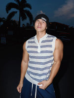 Striped Henley Collar Knitted Vest 4