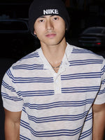 Striped Henley Collar T-Shirt 5