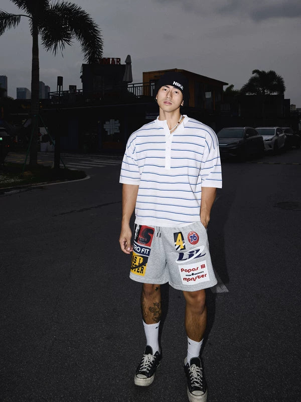 Striped Henley Short-Sleeve T-Shirt 2