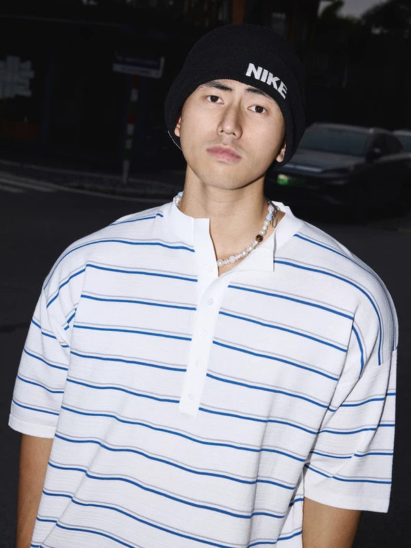 Striped Henley Short-Sleeve T-Shirt 5