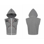 6227124055717,6227124055718,6227124055719,6227124055720, Striped Hooded Graphic Print Vest