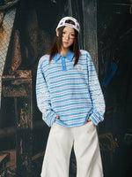 Striped Jacquard Long Sleeve Polo Shirt 3